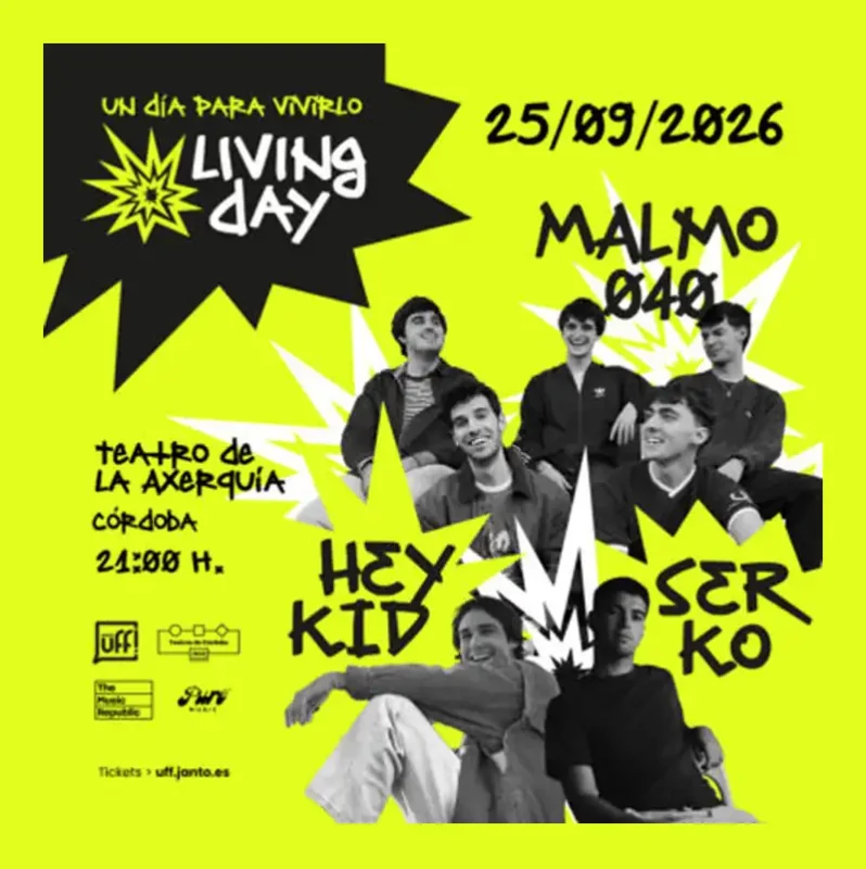 LIVING DAY. Teatro de la Axerquia. Cordoba. Viernes 25 Septiembre 2026