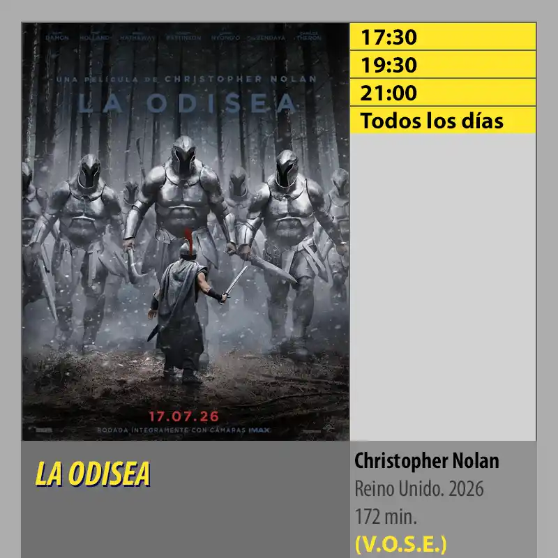 LA ODISEA (vose). MK2 CineSur Tablero Córdoba LA ODISEA vose. MK2 CineSur Tablero Cordoba