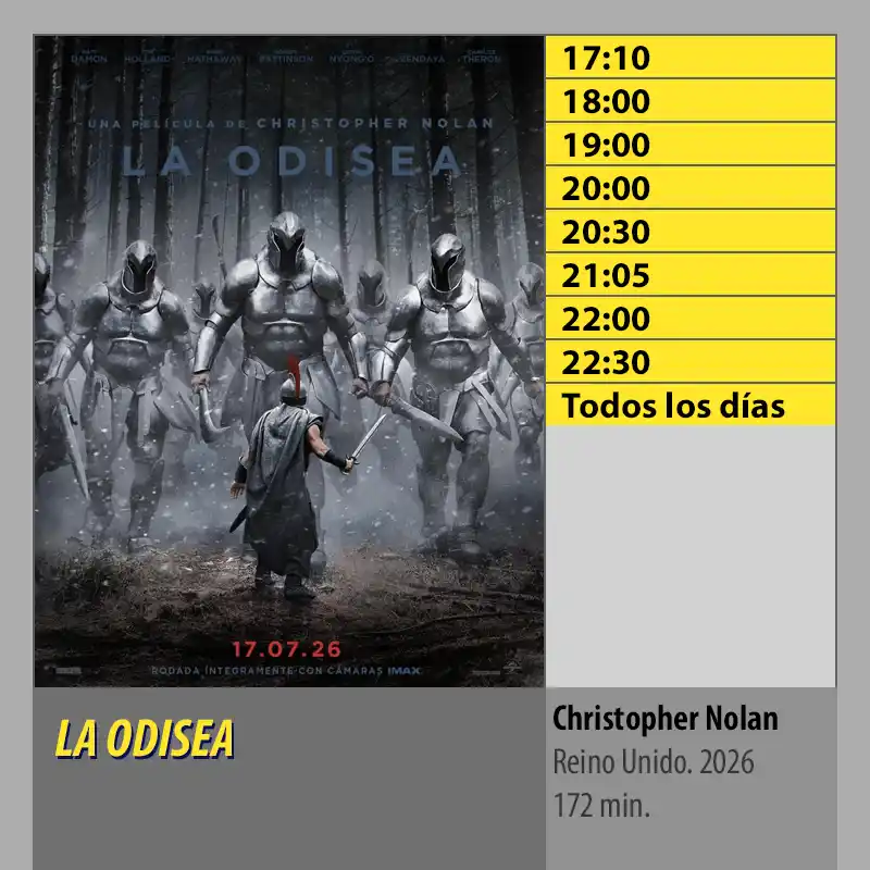 LA ODISEA. MK2 CineSur Tablero Córdoba LA ODISEA. MK2 CineSur Tablero Cordoba