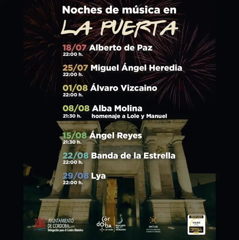 NOCHES DE MUSICA EN LA PUERTA. Puerta del Puente. Cordoba. Verano 2026
