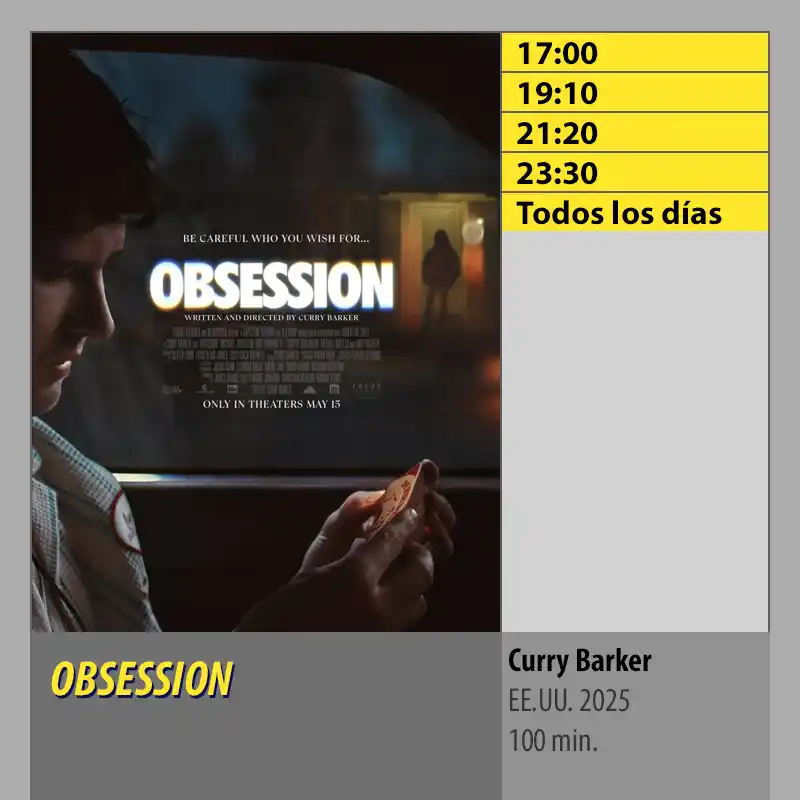 OBSESSION. MK2 CineSur Tablero Córdoba OBSESSION. MK2 CineSur Tablero Cordoba