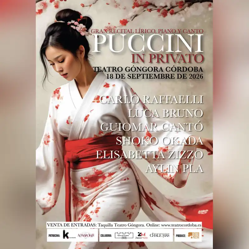 'PUCCINI IN PRIVATO'. Teatro Góngora. Córdoba. Viernes 18 Septiembre 2026 PUCCINI IN PRIVATO. Teatro Gongora. Cordoba. Viernes 18 Septiembre 2026