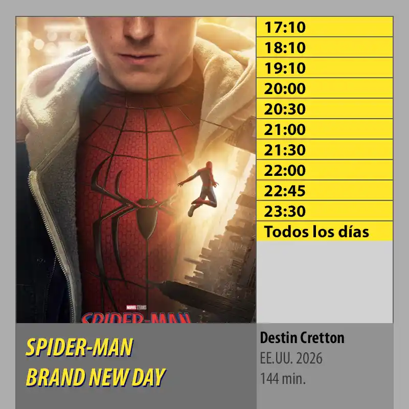 SPIDER-MAN BRAND NEW DAY. MK2 CineSur Tablero Córdoba SPIDER MAN BRAND NEW DAY. MK2 CineSur Tablero Cordoba