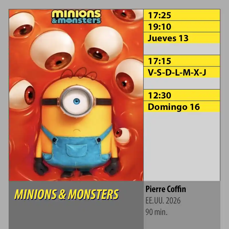 MINIONS & MONSTERS. CINES AXION Córdoba MINIONS MONSTERS. CINES AXION Cordoba
