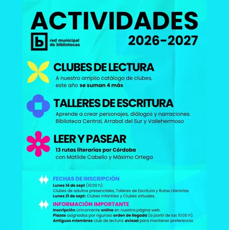 ACTIVIDADES 2026 2027. Red Municipal de Bibliotecas de Cordoba