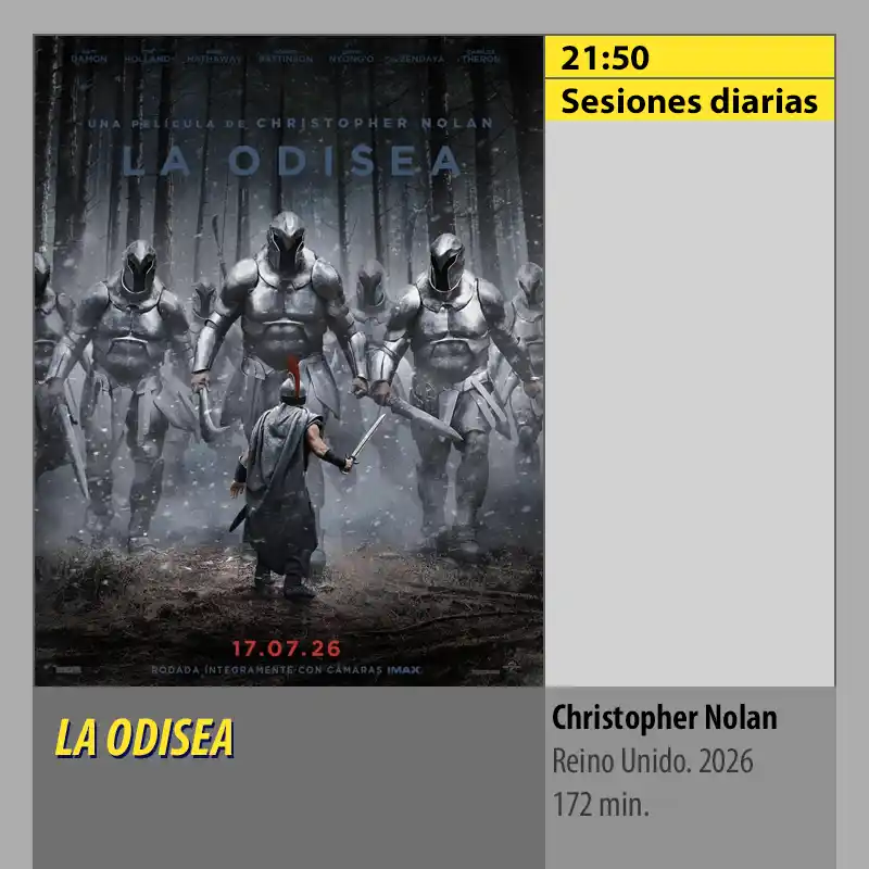 Cartelera LA ODISEA. CINES AXION Córdoba Cartelera LA ODISEA. CINES AXION Cordoba