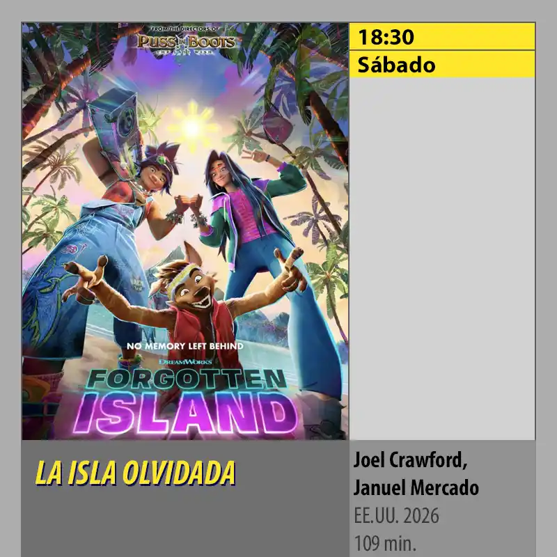 LA ISLA OLVIDADA. MK2 Cines El Tablero Córdoba LA ISLA OLVIDADA. MK2 Cines El Tablero Cordoba