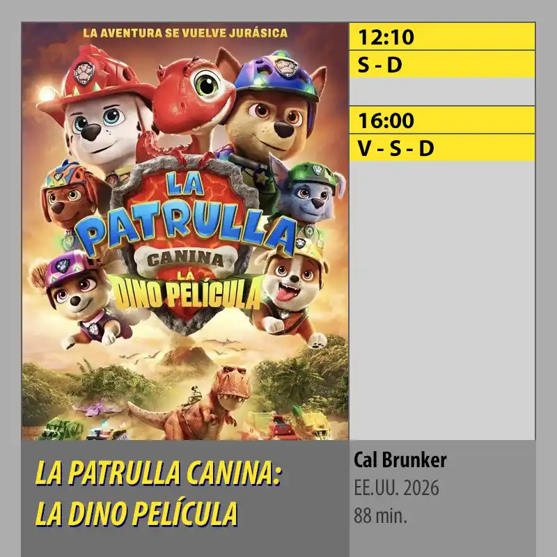 LA PATRULLA CANINA LA DINO PELICULA. MK2 Cines El Tablero Cordoba