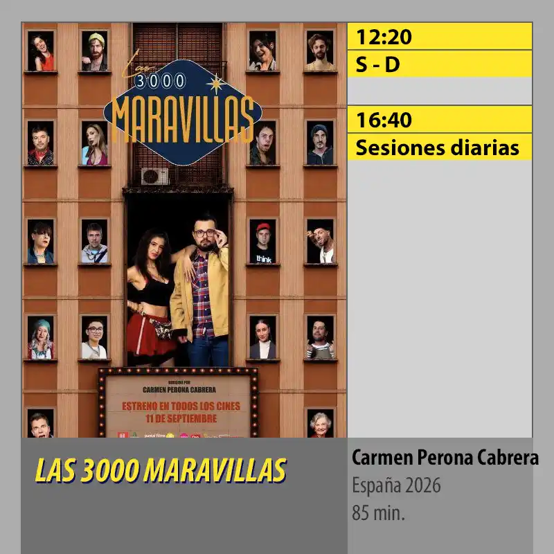 LAS 3000 MARAVILLAS. MK2 Cines El Tablero Cordoba
