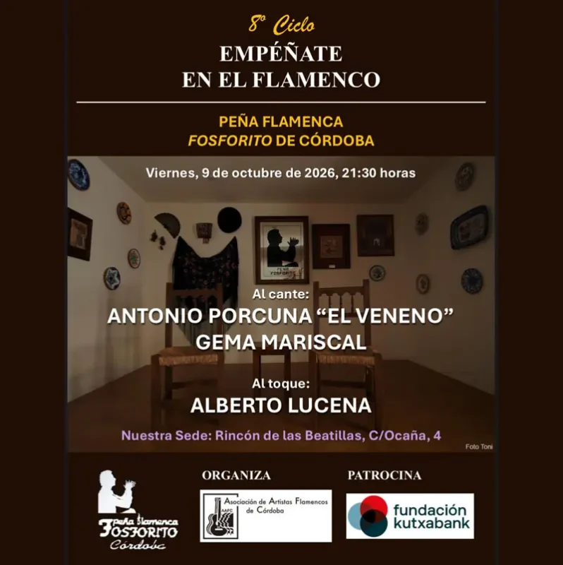 PENA FLAMENCA FOSFORITO. Viernes 9 de octubre de 2026