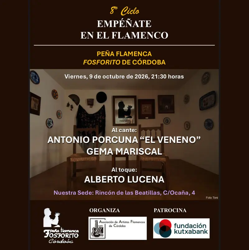 PENA FLAMENCA FOSFORITO. Viernes 9 de octubre de 2026