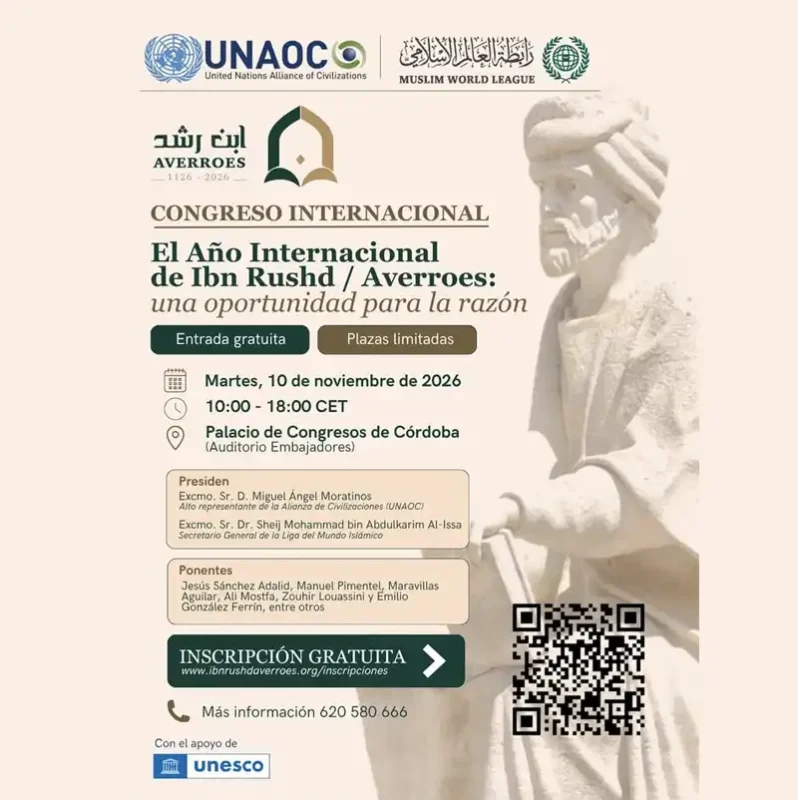 Congreso Internacional El Ano Internacional de Ibn Rushd Averroes. Palacio de Congresos de Cordoba. 10 Noviembre 2026
