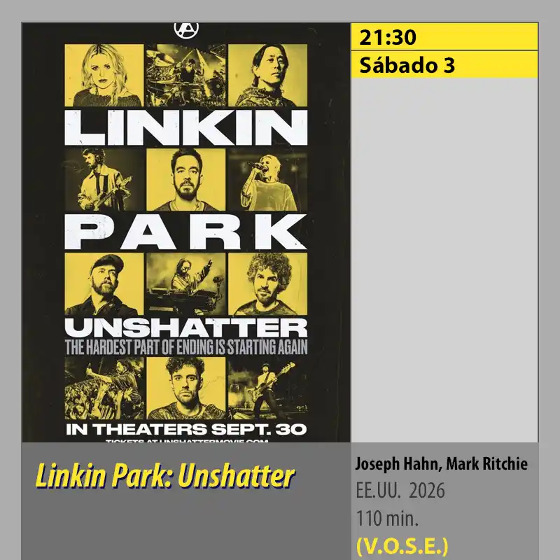 LINKIN PARK. UNSHATTER(vose). MK2 Cines El Tablero Córdoba LINKIN PARK. UNSHATTERvose. MK2 Cines El Tablero Cordoba