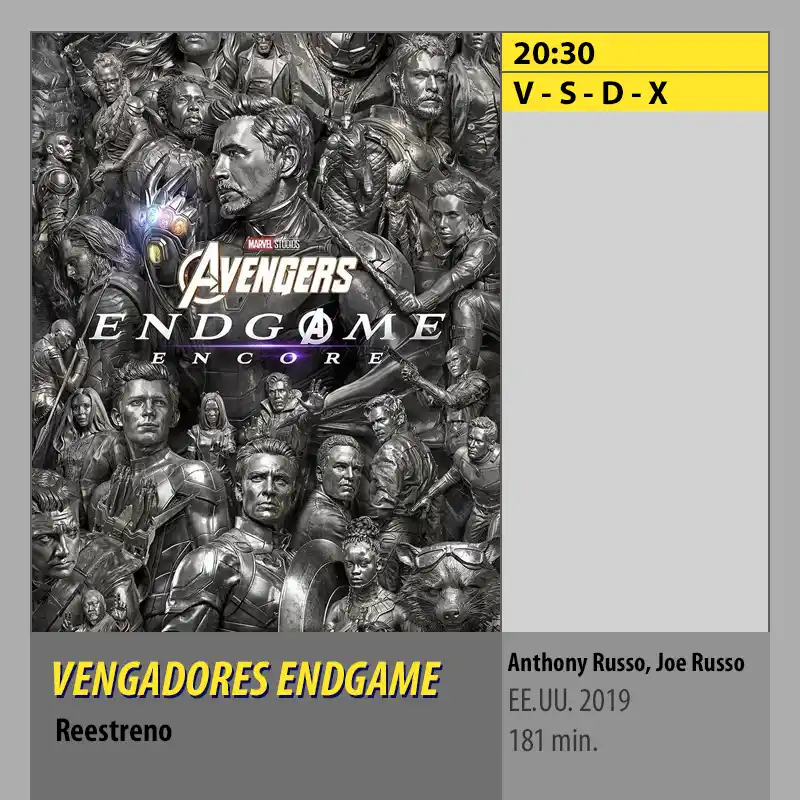 VENGADORES ENDGAME (reestreno). MK2 Cines El Tablero Córdoba VENGADORES ENDGAME reestreno. MK2 Cines El Tablero Cordoba
