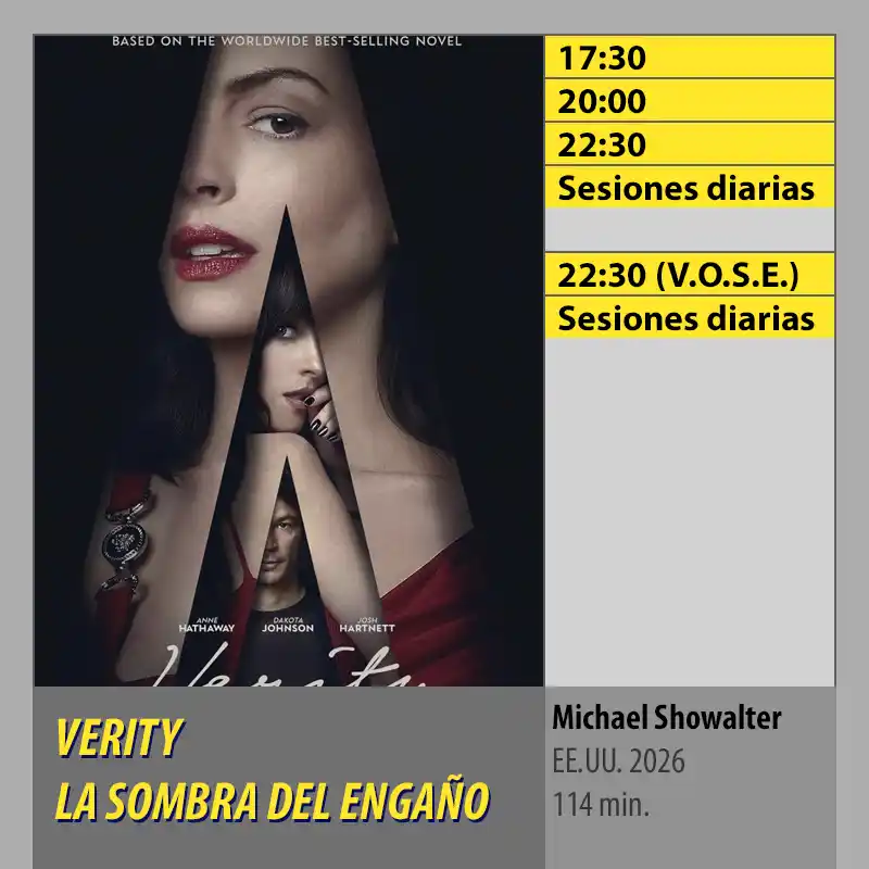 VERITY. LA SOMBRA DEL ENGAÑO. MK2 Cines El Tablero Córdoba VERITY. LA SOMBRA DEL ENGANO. MK2 Cines El Tablero Cordoba