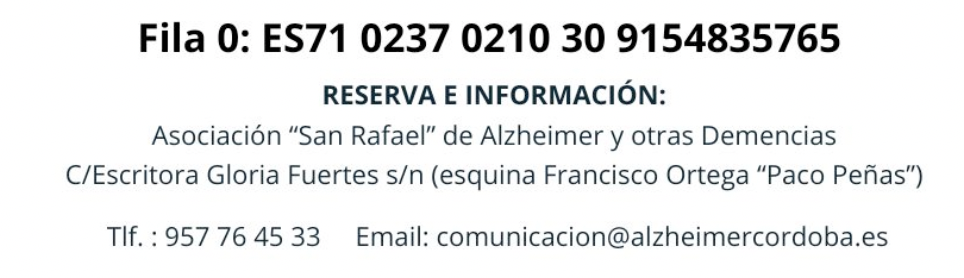 Informacion cena benefica ALZHEIMER CORDOBA