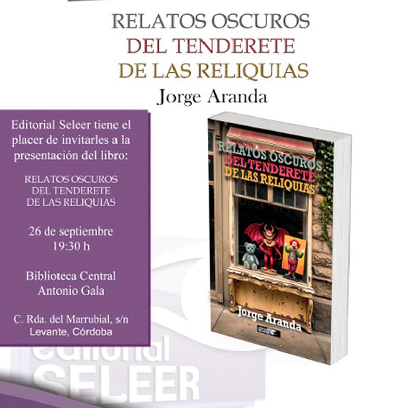 'RELATOS OSCUROS DEL TENDERETE DE LAS RELIQUIAS' @bibliocor. 26 Septiembre 2024