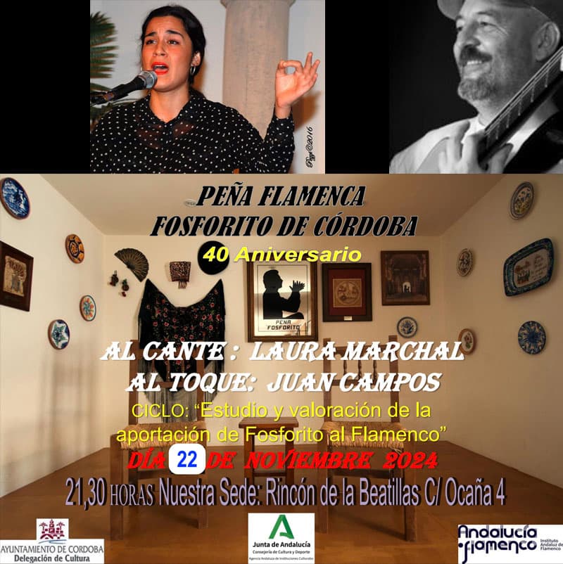 Recital Flamenco. PENA FOSFORITO Cordoba. 22 Noviembre 2024