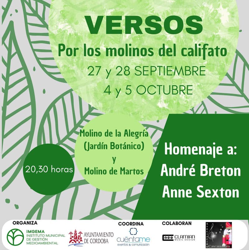 VII Ciclo MOLIENDO VERSOS. Jardín Botánico de Córdoba. Sept.-Oct 2024